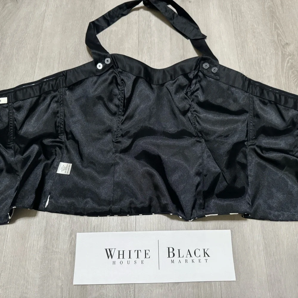 White House Black Market Bustier Strapless Top Black White Abstract Print - 4 - Picture 7 of 11